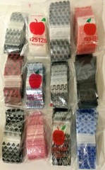 Apple Baggies #125125 (1,200) ASSORTED DESIGNS (12 Packs With 100 In Each Pack!)