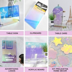 5 PCS Iridescent Acrylic Sheets DIY Art Craft Painting 11.8×11.8 Inch 2.8mm