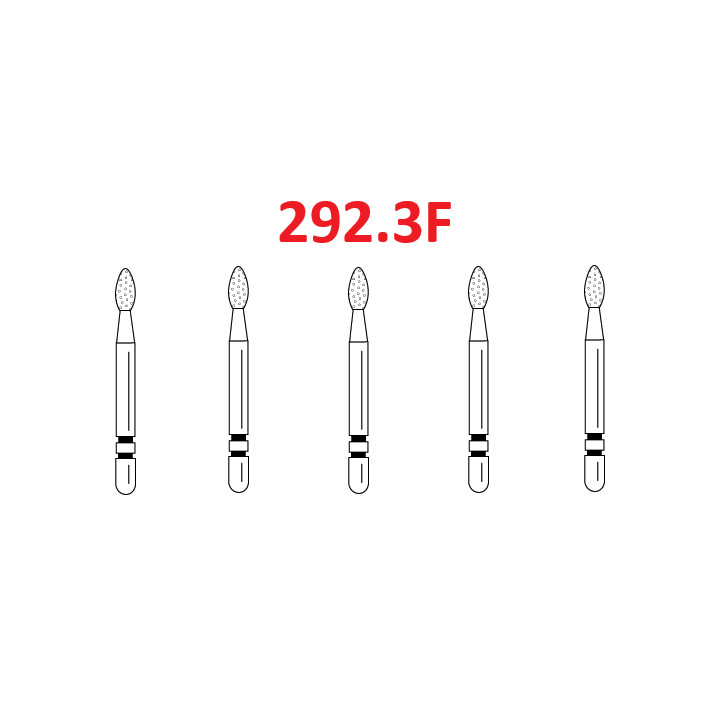 Premier Dental TWO STRIPER Diamond 292.3 – Football Fine Burs 5/Pk