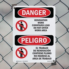 Renovation Work Contains Lead Do Not Enter OSHA Danger Sign, Decal 5 or 10 Pack