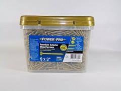 Power Pro 967788 Premium Exterior Wood Screws #9 x 3″ Rust Resistant (2000 Ct)