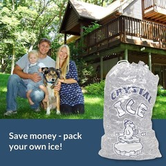 Ice bags 10 lb with Drawstring, 500 Count – Heavy Duty 11″ x 20″ Plastic Ice Bag