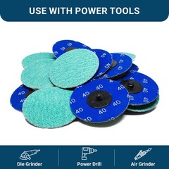 Benchmark Abrasives 3 Inch Sanding Discs Quick Change Green Zirconia, Male R Typ