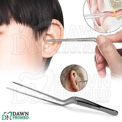 3 Pcs Lucae Ear Forceps 5.5″, 6.25″, 8.25″ Bayonet Tweezer Set ENT Instruments