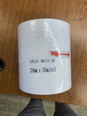216mm x 155m Ink Jet Matte Polypropylene Roll Labels