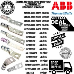 Thomas And Betts color keyed lugs assortment set 246 pieces 16 variant