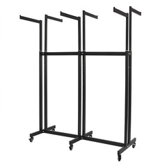 6 Arms Clothing Display Retail Rack Adjustable Floor Standing Metal Garment Rack