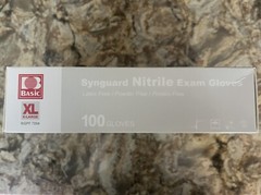 Basic Synguard Nitrile Exam Gloves NGPF 7004- XL 1 Pack of 100
