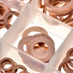 US150 M5-M22 Copper Crush Washer Gasket Set Flat Ring Seal Assortment Kit