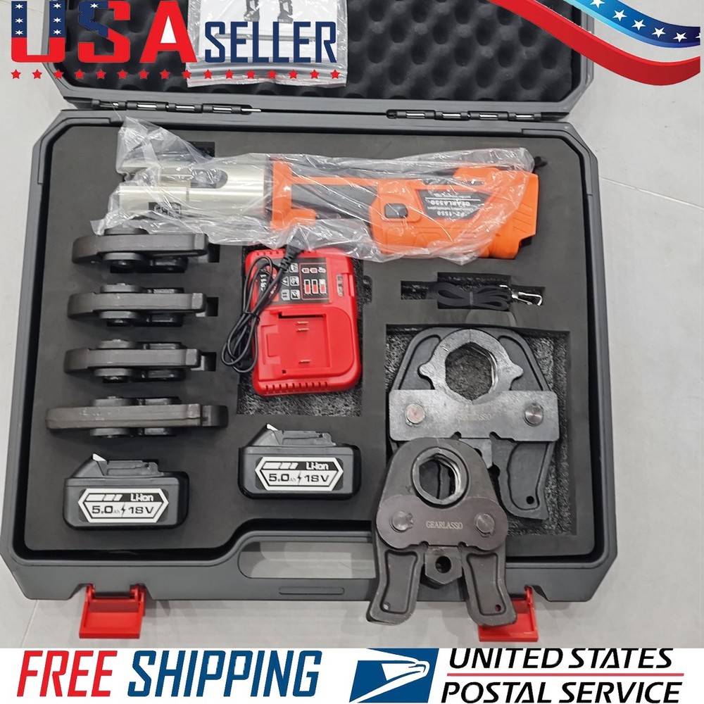 1/2″ -2″ Pro Press Tool Pipe Crimping Kit Press Tool Battery Kits with 6 Jaws
