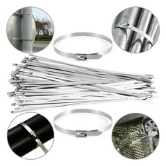 Metal Zip Ties 304 Stainless Steel Heavy Duty Cable 198-400lb 8″ 12″ 18 24″ 3TL
