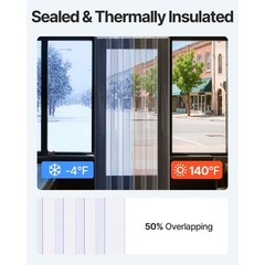 VEVOR Strip Curtain PVC Door Curtain 38″ x 84″ Cooler Freezer Clear Plastic