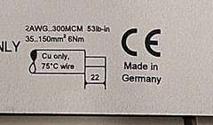 Wohner QCC Class J 200A 600V fuse holder 🆕 See Description Made In Germany