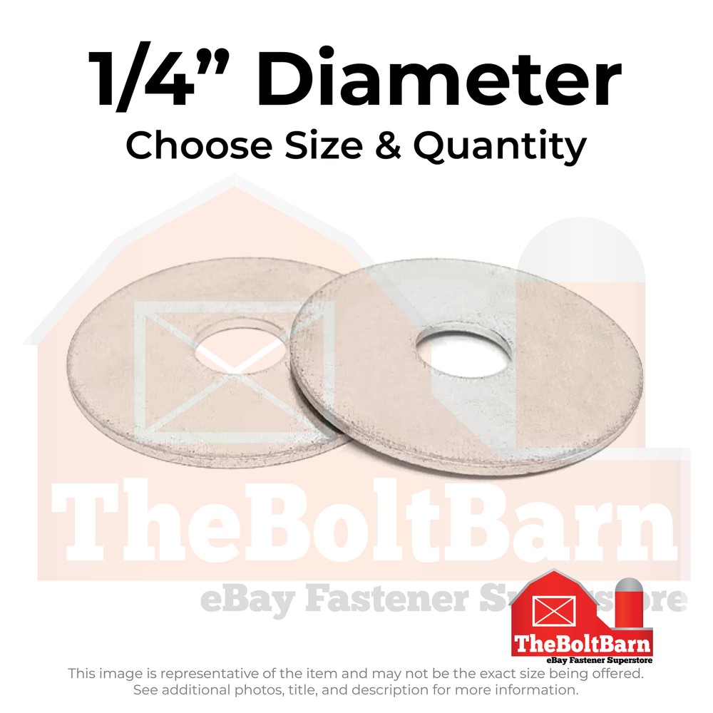 1/4″ 316 Stainless Steel Fender Washers (Pick Quantity)