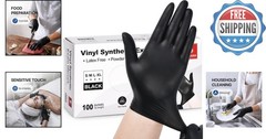 Vinyl Synthetic Exam Gloves – 4 Mil Latex-Free, Food Safe & Waterproof XL (10…