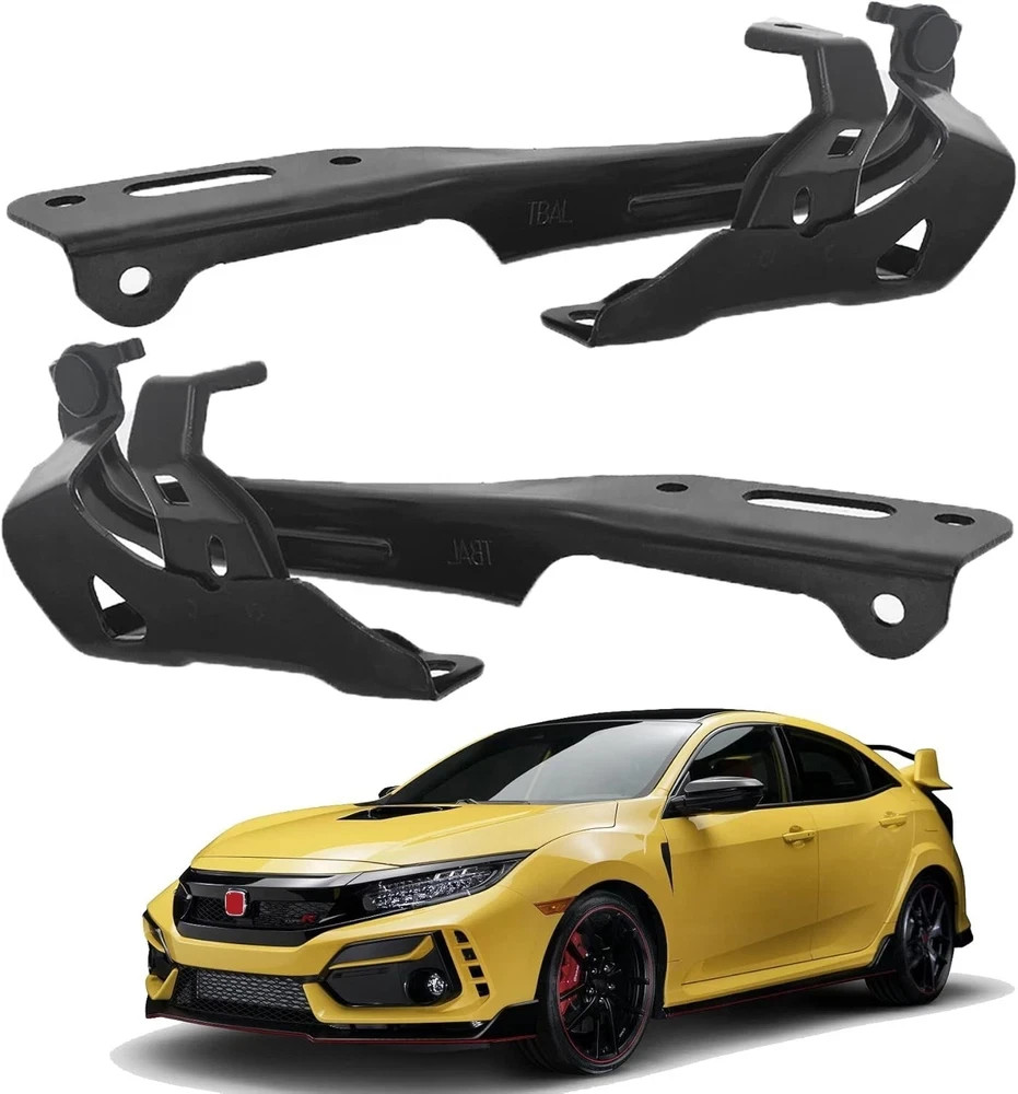 2PCS Hood Hinge Set Black Steel Replacement for 2016-2021 Civic 60120TBAA00ZZ 60