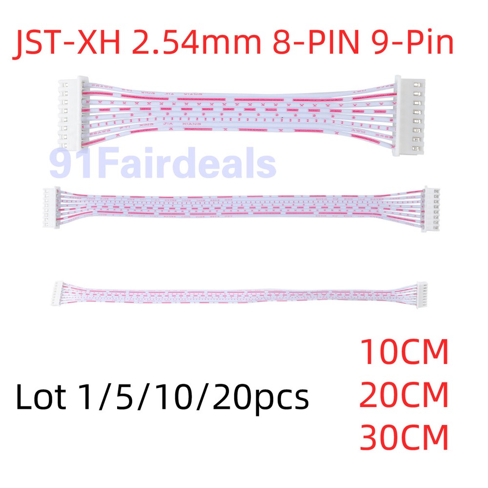 Lot 1-20pcs JST-XH 8-PIN 9-Pin 2.54mm Female to Fem Connector Cable 10/20/30CM