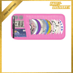 Car CD DVD Holder Large Capacity Oxford Fabric Visor Case with 12 Disc Sleeves