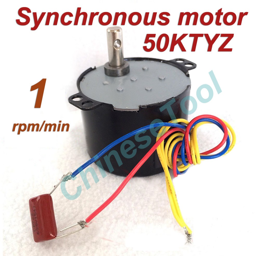 US Stock Synchronous Motor 50KTYZ AC 110V 120V 50/60Hz 1 2.5 100 rpm/m CW/CCW 6W