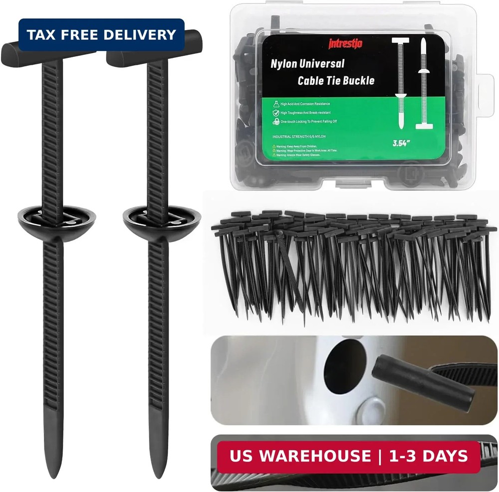 100PCS Nylon Universal Cable Tie Buckle with Dual-Side Gear, Foldable Quick Fix