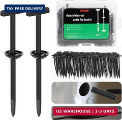100PCS Nylon Universal Cable Tie Buckle with Dual-Side Gear, Foldable Quick Fix