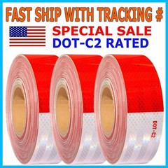 Conspicuity Tape DOT-C2 Approved Reflective Trailer Red White 2”x50’ /1 Roll