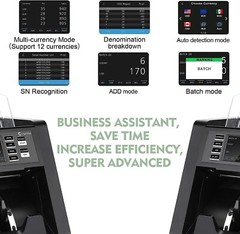 Cashtek N70, 2-CIS Mixed Denomination Bill Value Counting Money Cash Counter