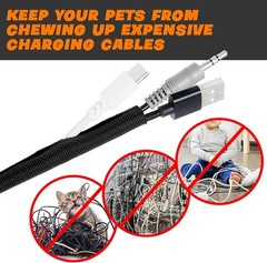 Car High Temperature Braided Wire Loom Black Split-Sleeve Heat Resistant Cover