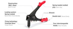 Professional Pop Rivet Gun Heavy Duty Hand Riveter Kit with Assorted 120 Rivets