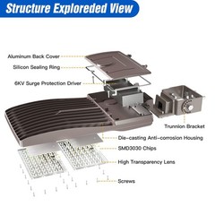 320W 48000LM Outdoor LED Shoebox Parking Lot Light Commercial Street Area Lights