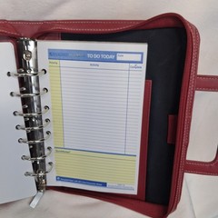 FRANKLIN COVEY Red 7 Ring Planner Binder With Handles Full Zip Read