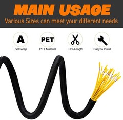 Car High Temperature Braided Wire Loom Black Split-Sleeve Heat Resistant Cover