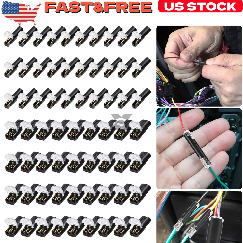 80Pcs Quick Wire Connectors Reusable Plug-In Cable Terminal Blocks
