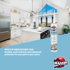 Kraken Bond Kitchen & Bath Silicone Sealant Clear 10.1 fl oz – 24 Pack