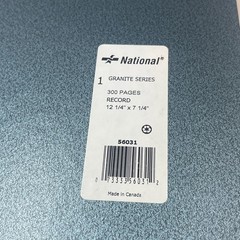 National Brand Record Book 56031 Granite Series 300 Pages 12 1/4″ x 7 1/4″ New
