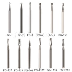 10-100 Uso Dental Acero de Tungsteno FG Fresas Carburo para Alta Velocidad Pieza