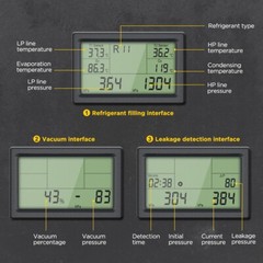 Refrigeration Digital Manifold Gauge Set AC HVAC System Vacuum Pressure Tester