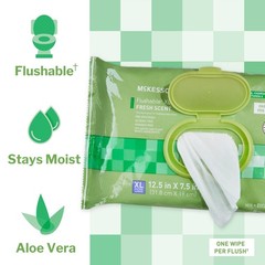 McKesson Flushable* Personal Wipe 7.5 x 12.5″ DXLF48 12 Pack 576 Wipes