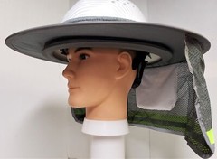 Hard Hat Sun Shade Visor for Full Brim Mesh Neck HI VIS REFLECTIVE STRIPE