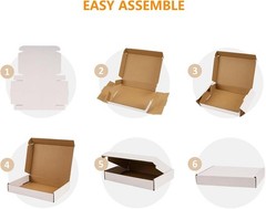 NEW 9X6X2 Shipping Boxes Set of 50, White Small Corrugated Cardboard Box US SHIP