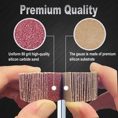 28 Pcs Flap Wheel Sander Set, 60/80/120/240 Grits Sanding Wheel for Drill,1/4…
