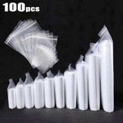 100 – Clear Reclosable Zip Lock Plastic Ziplock Bags Poly Zipper Jewelry FDA New