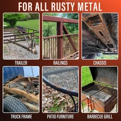 2 in 1 Rust Conveter for Metal Automotive (Matte Black), 35 oz Anti Rust Inhi…