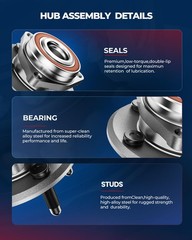 Kax 512568 Rear Wheel Bearing And Hub Assembly Compatible 2017-2022 Jeep