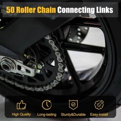 5 Pack #50 Roller Chain Connecting Links Heavy Duty Carbon St Size: 5 Pack #50
