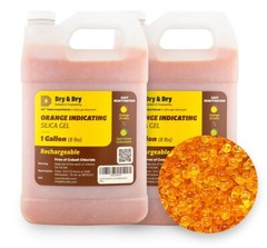 2 Gallon(16 LBS) “Dry&Dry” Premium Orange Indicating Silica Gel Desiccant Bead。