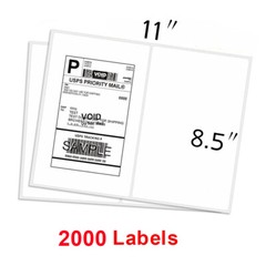 US 2000 Shipping Labels 8.5 x 5.5 Rounded Corner Self Adhesive 2 Per Sheet Blank