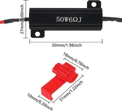 4Pcs 50W 6 Ohm LED Load Resistors to Fix Fast Blink & Error Code for Turn Signal