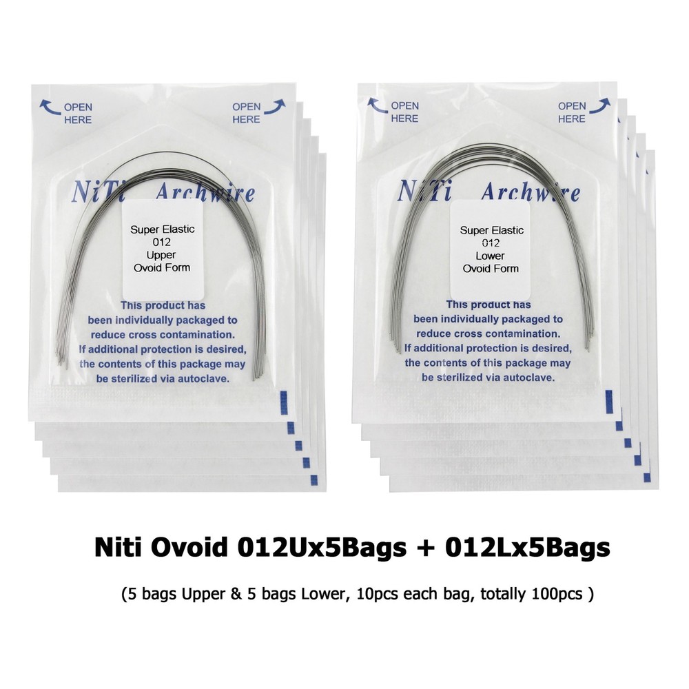 Orthodontic Arch Wire Niti Stainless Steel Round Rectangular Ovoid Natural Form