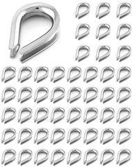 50pcs 1/8″ M3 Stainless Steel Thimble for Diameter Wire Rope Cable Thimble